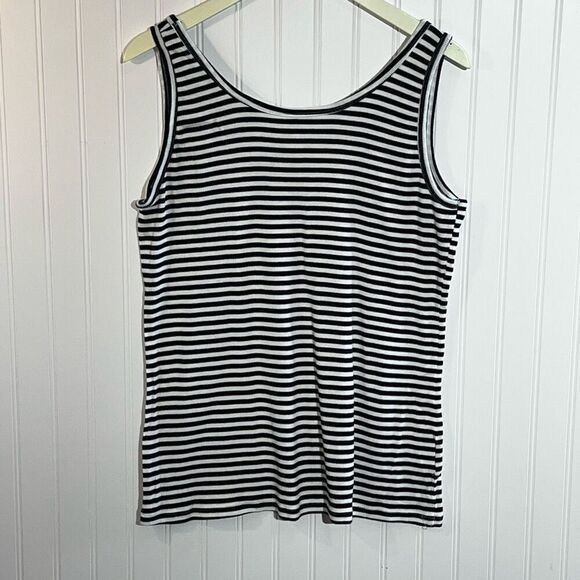 The Limited Stripped Ribbed Tank Top Womens XXLarge White Blue Made In Cambodia - Picture 7 of 9